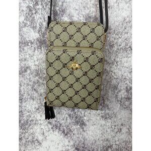 Gold Bee Purse Women Small Brown Faux Leather Wallet Crossbody Shoulder Bag Lux